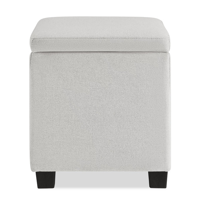 Halifax 14.75” Fabric Storage Ottoman – Light Grey