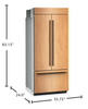 KitchenAid 36" 20.8 Cu. Ft. Built-In French Door Bottom Mount Refrigerator - Panel Ready - KBFN536TPA | Réfrigérateur encastré KitchenAid de 20,8 pi3 et de 36 po à portes françaises à congélateur inférieur - panneau personnalisable - KBFN536TPA