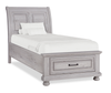 Kylie Platform Storage Bed with Headboard & Frame, Sand - Twin Size | Lit plateforme de rangement Kylie sable avec tête de lit et cadre de lit - format lit simple