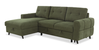 Laval 2-Piece Left-Facing Fabric Sleeper Sectional with Storage Chaise - Green 