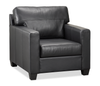 Made in Canada Lennox 35” Genuine Leather Accent Chair with Removable Cushions - Black | Fauteuil d’appoint Lennox de 35 po fabriqué au Canada en cuir véritable avec coussins amovibles - noir