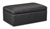 Made in Canada Lennox 40” Genuine Leather Storage Ottoman - Black