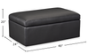 Made in Canada Lennox 40” Genuine Leather Storage Ottoman - Black | Pouf de rangement Lennox de 40 po fabriqué au Canada en cuir véritable - noir