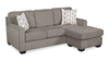 Made in Canada Lennox Chenille Fabric Reversible Sectional with Reversible Cushions - Grey | Sofa sectionnel réversible Lennox fabriqué au Canada en tissu de chenille avec coussins réversibles - gris