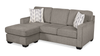 Made in Canada Lennox Chenille Fabric Reversible Sectional with Reversible Cushions - Grey