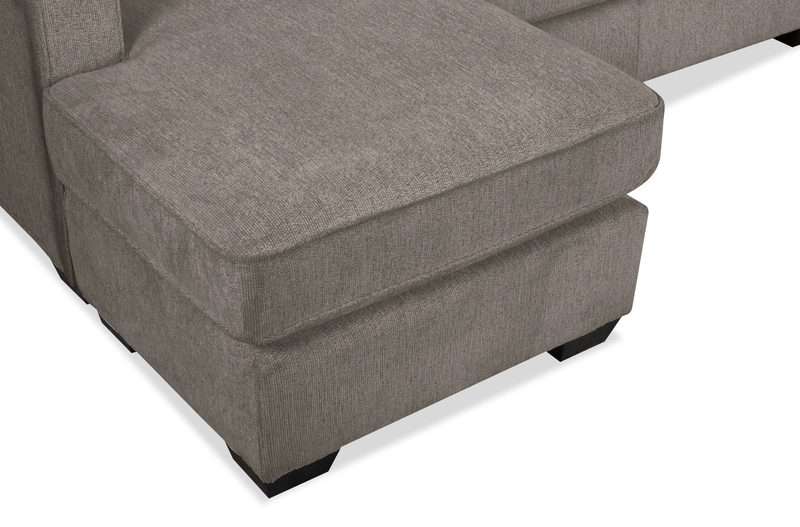 Made in Canada Lennox Chenille Fabric Reversible Sectional with Reversible Cushions - Grey