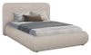 Luka Upholstered Platform Bed in Grey Polyester Fabric, Modern - Full Size | Lit plateforme rembourré Luka en tissu de polyester gris, moderne – format lit double