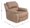 Marcel 39” Fabric Power Reclining Chair with USB Port – Warm Brown | Fauteuil à inclinaison électrique Marcel de 39 po en tissu avec port USB – brun chaud
