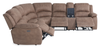 Marcel 6-Piece Fabric Power Reclining Sectional with Storage Console and USB Port - Warm Brown | Sofa sectionnel à inclinaison électrique Marcel 6 pièces en tissu avec console de rangement et port USB –  brun chaud