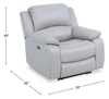 Marcel 39” Genuine Leather Power Reclining Chair with USB Port – Calm Grey | Fauteuil à inclinaison électrique Marcel de 39 po en cuir véritable avec port USB – gris apaisant