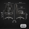 Shaquille O’Neal Home Maximos 29.5” High Back Executive Office Chair with Extended Headrest – Black | Fauteuil président Maximos de Shaquille O’Neal Home de 29,5 po à dossier haut avec appuie-tête prolongé – noir