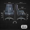 Shaquille O’Neal Home Maximos 29.5” Big & Tall High Back Executive Office Chair with Extended Headrest – Blue | Fauteuil président large et haut Maximos de Shaquille O’Neal Home de 29,5 po à dossier haut avec appuie-tête prolongé – bleu