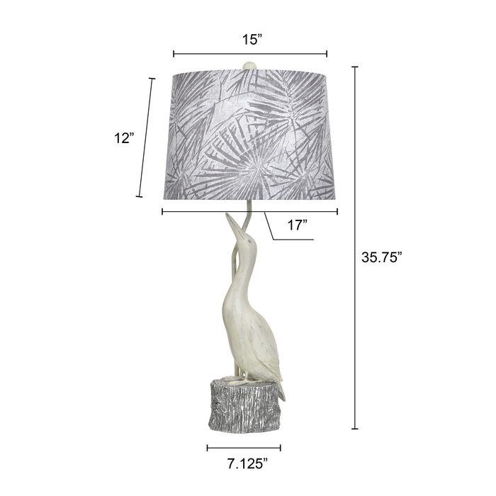 Misty 15\" Table Lamp with Fabric Shade – Villa Grey
