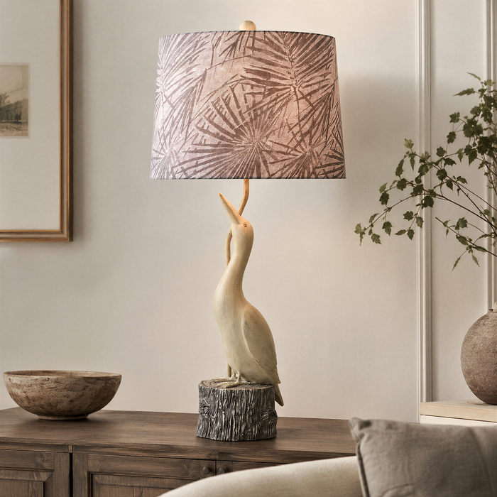 Misty 15\" Table Lamp with Fabric Shade – Villa Grey
