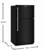 Maytag 33" 21 Cu. Ft. Wide Top Mount Refrigerator with Garage Mode - Black - MRTX5121TB | Réfrigérateur Maytag large de 21 pi3 et de 33 po à congélateur supérieur avec mode garage - noir - MRTX5121TB