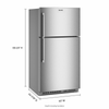 Maytag 33" 21 Cu. Ft. Wide Top Mount Refrigerator - Fingerprint-Resistant Stainless Steel - MRTX7621TZ | Réfrigérateur Maytag large de 21 pi3 et de 33 po à congélateur supérieur - acier inoxydable résistant aux traces de doigts - MRTX7621TZ