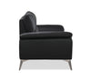 Mystic 65.7” Contemporary Genuine Leather Loveseat – Black | Causeuse contemporaine Mystic de 65,7 po en cuir véritable - noire