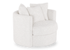 Made in Canada Sofa Lab Customizable Nest 42" Fabric Swivel Accent Chair – Teddy Snow  | Fauteuil d’appoint pivotant personnalisable Nest de Sofa Lab de 42 po fabriqué au Canada en tissu - Teddy Snow