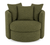 Made in Canada Sofa Lab Customizable Nest 42" Fabric Swivel Accent Chair – Chenille Moss  | Fauteuil d’appoint pivotant personnalisable Nest de Sofa Lab de 42 po fabriqué au Canada en tissu - Chenille Moss
