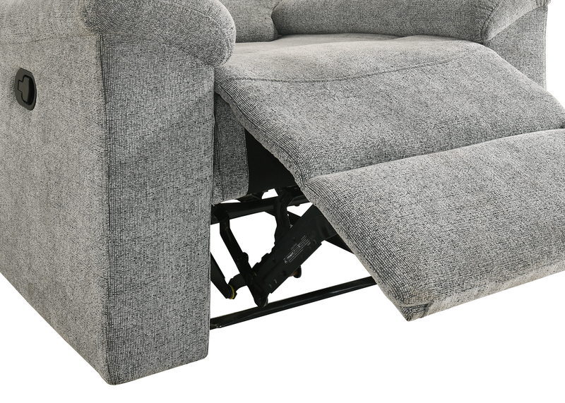 Nick 35.5\" Chenille Fabric Reclining Chair - Grey