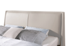 Nico Upholstered Storage Platform Bed in Vegan Leather Taupe Fabric, Hyrdraulic Lift  - King Size | Lit plateforme rembourré Nico en tissu de cuir végétalien taupe avec rangement et levage hydraulique - format très grand lit