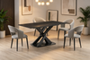 Orion 63” Dining Table with Tech Stone Top, Metal Base – Black | Table de salle à manger Orion avec dessus en pierre artificielle et base en métal - 63 po (L) - noire