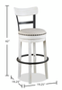 Otis Bar Height Stool with Swivel Seat & Vegan Leather Fabric, 30.5"H, Metal – White | Tabouret bar Otis de 30,5 po (H) en tissu de cuir végétalien et en métal avec siège pivotant - blanc