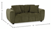 Made in Canada Pebble 70" Fabric Loveseat with Matching Accent Pillows - Green | Causeuse Pebble de 70 po fabriquée au Canada en tissu avec coussins décoratifs assortis - verte