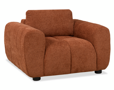 Made in Canada Pebble 45" Fabric Chair with Matching Accent Pillows - Orange | Fauteuil Pebble de 45 po fabriqué au Canada en tissu avec coussins décoratifs assortis - orange