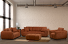 Made in Canada Pebble 70" Fabric Loveseat with Matching Accent Pillows - Orange | Causeuse Pebble de 70 po fabriquée au Canada en tissu avec coussins décoratifs assortis - orange