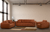 Made in Canada Pebble 70" Fabric Loveseat with Matching Accent Pillows - Orange | Causeuse Pebble de 70 po fabriquée au Canada en tissu avec coussins décoratifs assortis - orange