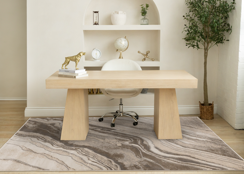 Plasma White Marble Area Rug – 7’10” x 10’6”