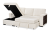 Pocket 2-piece Left-facing Linen-Look Fabric Sleeper Sectional with Storage - Beige | Sofa-lit sectionnel de gauche Pocket 2 pièces en tissu d’apparence lin avec rangement - beige