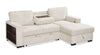 Pocket 2-piece Right-facing Linen-Look Fabric Sleeper Sectional with Storage - Beige | Sofa-lit sectionnel de droite Pocket 2 pièces en tissu d’apparence lin avec rangement - beige