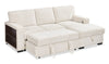 Pocket 2-piece Right-facing Linen-Look Fabric Sleeper Sectional with Storage - Beige | Sofa-lit sectionnel de droite Pocket 2 pièces en tissu d’apparence lin avec rangement - beige