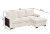 Pocket 2-piece Right-facing Linen-Look Fabric Sleeper Sectional with Storage - Beige | Sofa-lit sectionnel de droite Pocket 2 pièces en tissu d’apparence lin avec rangement - beige