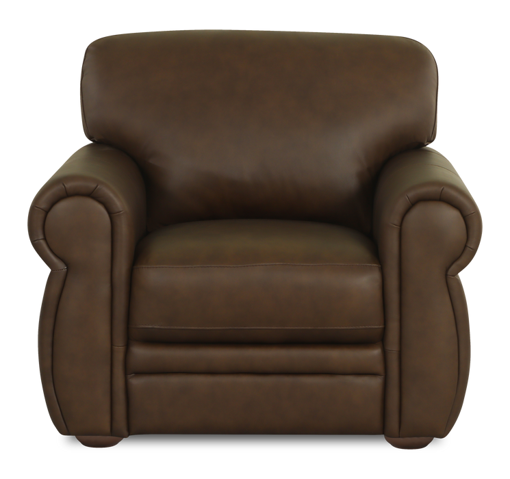 Chateau d’Ax Porto 45\" 100% Genuine Leather Accent Chair - Chocolate 