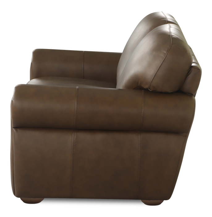 Chateau d’Ax Porto 66\" 100% Genuine Leather Loveseat - Chocolate 
