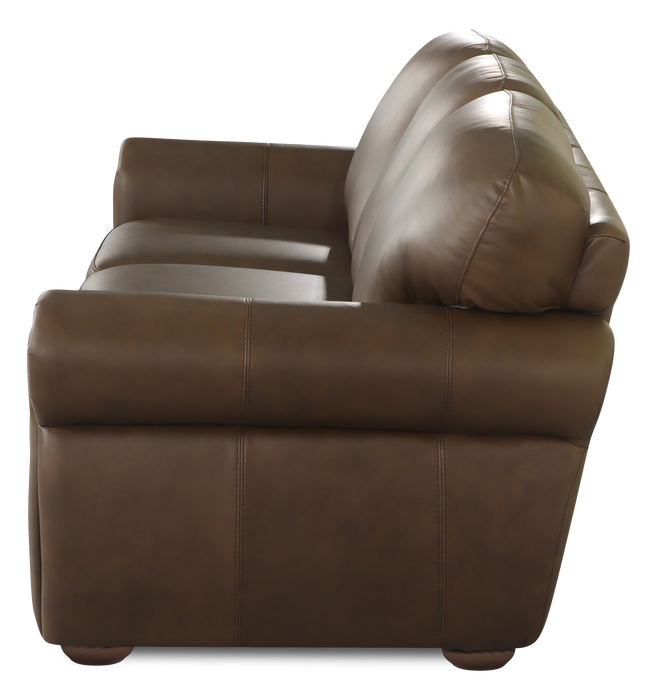 Chateau d’Ax Porto 90\" 100% Genuine Leather Sofa  - Chocolate 