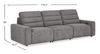 Shaquille O’Neal Home Prestige 3-piece Power Reclining Sofa – Grey | Sofa sectionnel Prestige de Shaquille O’Neal Home 3 pièces avec inclinaison électrique - gris