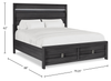 Rocco Storage Bed with 2 Built-In Footboard Drawers & LED Lit Headboard, Dark Grey - King Size | Lit de rangement Rocco avec 2 tiroirs de pied de lit intégrés et tête de lit illuminée à DEL, gris foncé - format très grand lit