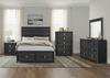Rocco 6pc Bedroom Set, LED Storage Bed, Dresser, Mirror & Nightstand, Dark Grey - Queen Size | Ensemble de chambre à coucher Rocco 6 pièces avec lit de rangement illuminé à DEL, commode, miroir et table de nuit, gris foncé - format grand lit
