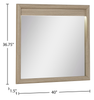 Rocco Bedroom Dresser Mirror - Light Brown  | Miroir de commode de chambre à coucher Rocco - brun clair