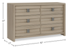 Rocco Bedroom 6-Drawer Dresser, 62"W x 37"H - Light Brown | Commode de chambre à coucher Rocco de 62 po (L) x 37 po (H) à 6 tiroirs - brun clair | ROCCL6DR