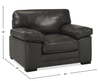 Rodeo 46” Top-Grain Genuine Leather Chair with Removable Cushions – Charcoal | Fauteuil Rodeo de 46 po en cuir véritable de qualité supérieure avec coussins amovibles - anthracite