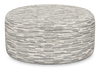 Made in Canada Customizable Sofa Lab Round 38" Fabric Ottoman – Flint Accent Fabric | Pouf courbé personnalisable de Sofa Lab de 38 po fabriqué au Canada en tissu - tissu décoratif Flint