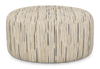 Made in Canada Customizable Sofa Lab Round 38" Fabric Ottoman – Mineral Accent Fabric | Pouf courbé personnalisable de Sofa Lab de 38 po fabriqué au Canada en tissu - tissu décoratif Mineral