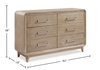 Sasha Bedroom 6-Drawer Dresser, 62"W x 38"H - Natural Oak Brown | Commode de chambre à coucher Sasha de 62 po (L) x 38 po (H) à 6 tiroirs - brun chêne naturel
