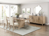 Sasha 5pc Extension Dining Set with Table & 4 Chairs, 82-94"W - Taupe & Natural Oak Brown | Ensemble de salle à manger Sasha 5 pièces avec table, rallonge de 82 po à 94 po (L) et 4 chaises - taupe et brun chêne naturel
