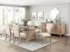 Sasha 7pc Extension Dining Set with Table & 6 Chairs, 82-94"W - Taupe & Natural Oak Brown | Ensemble de salle à manger Sasha 5 pièces avec table, rallonge de 82 po à 94 po (L) et 7 chaises - taupe et brun chêne naturel